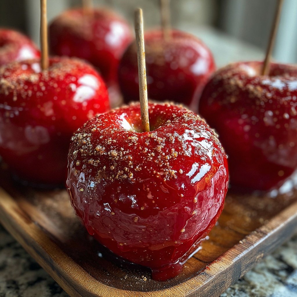 Red Candy Apples With Cinnamon