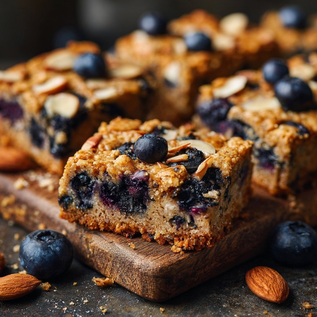 Blueberry Almond Breakfast Oat Bars