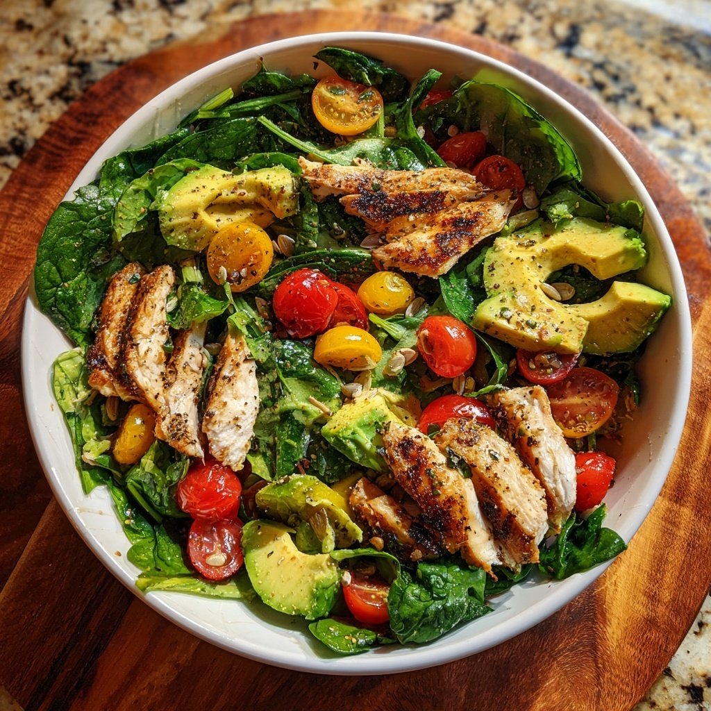 Healthy Chicken Spinach Salad