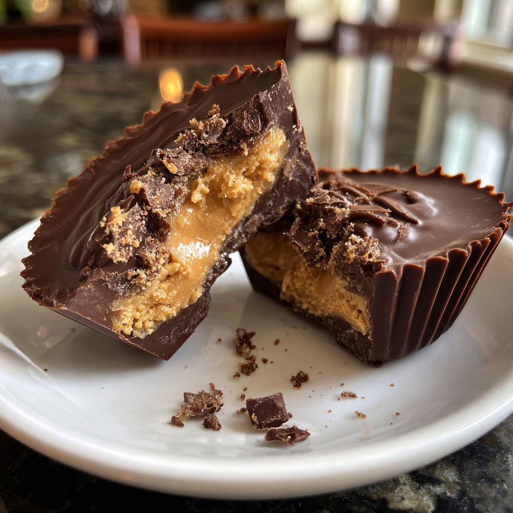Homemade Reese’s Cups with Vanilla Filling
