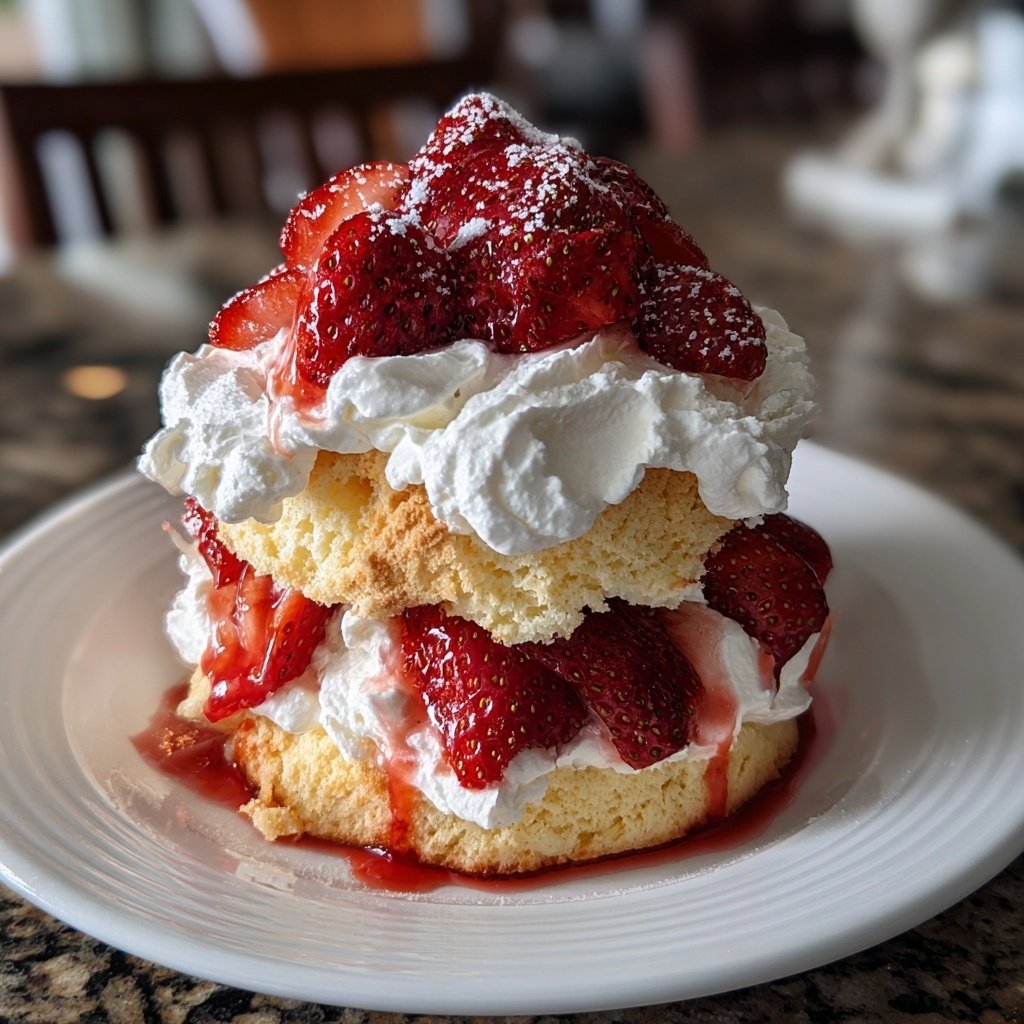 Fresh Strawberry Shortcake With Whipped Cream