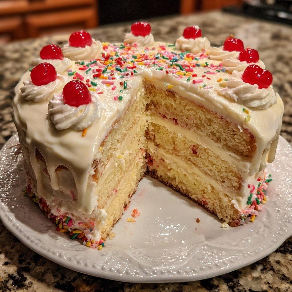 Classic Vanilla Birthday Cake