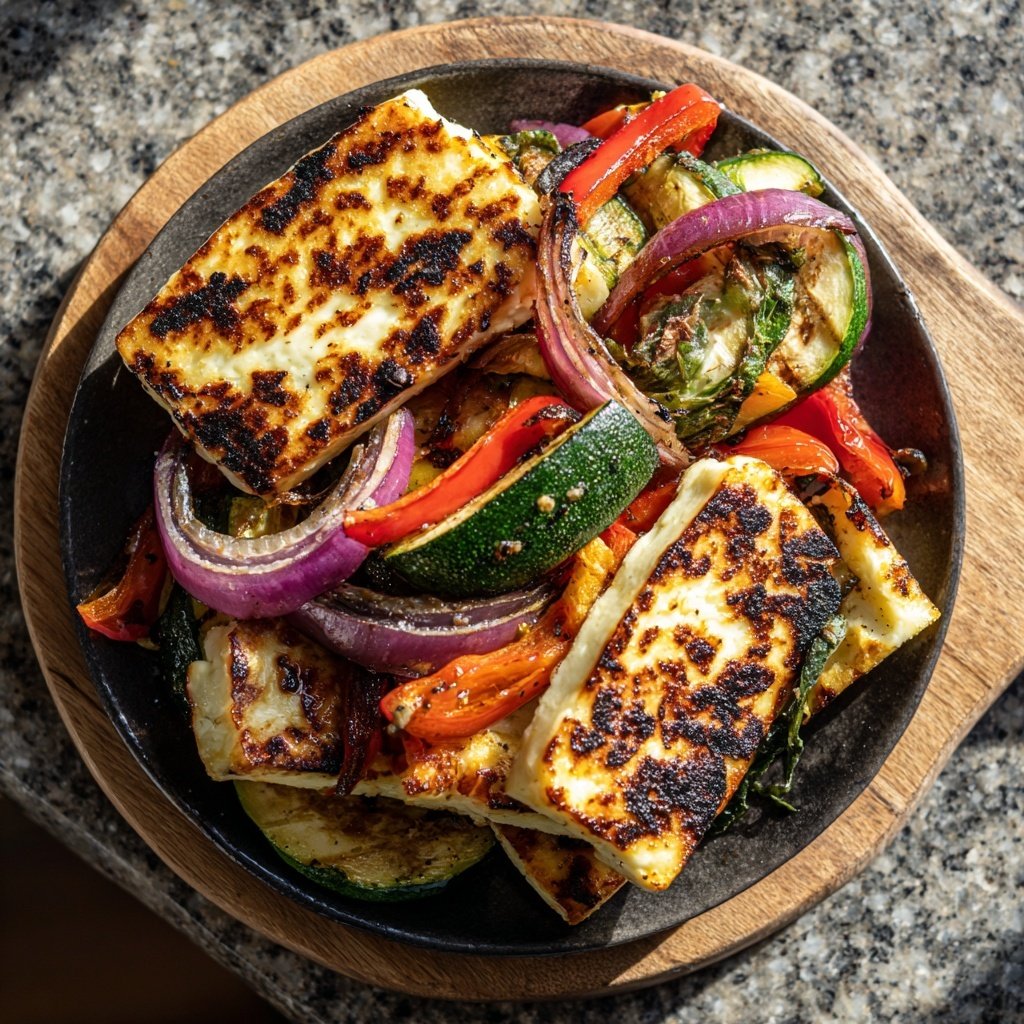 Grilled Halloumi With Vegetables