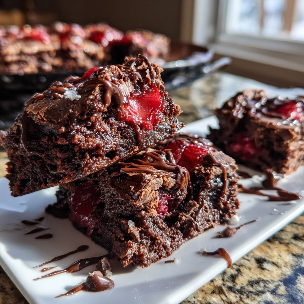 Chocolate Cherry Fudge Squares